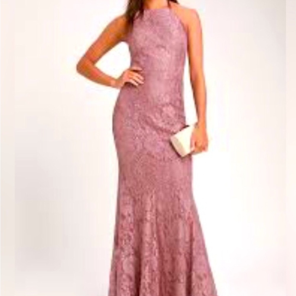 Lulu's Pink Lace Maxi Dress